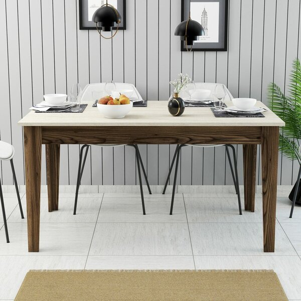 Hanah Home Milan 898 étkezőasztal - diófa, travertin