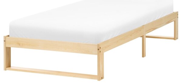 Fejtámla nélküli ágy Fenyő TALAIRAN 90 x 200 cm Világosbarna