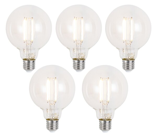 5 darabos intelligens E27 dimmelhető LED izzókészlet G95 átlátszó 7W 806 lm 2700-6500K Zigbee