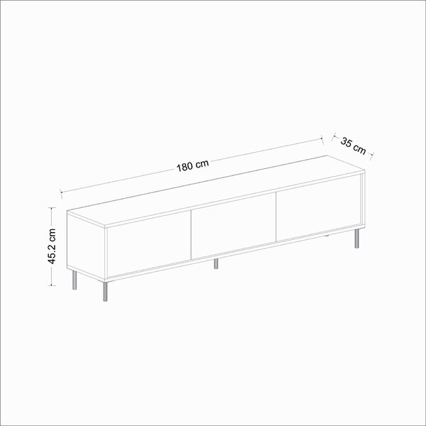 Hanah Home TV állvány Imaj, fehér márvány, arany