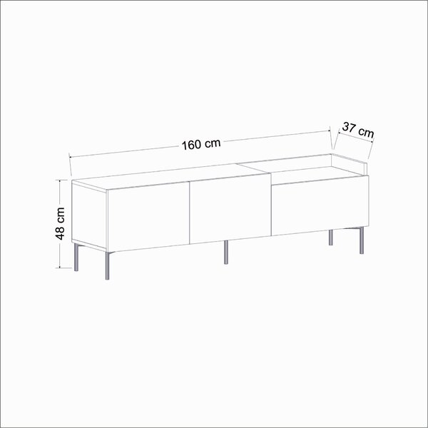 Hanah Home TV Stand Anthracite Mia - Anthracite