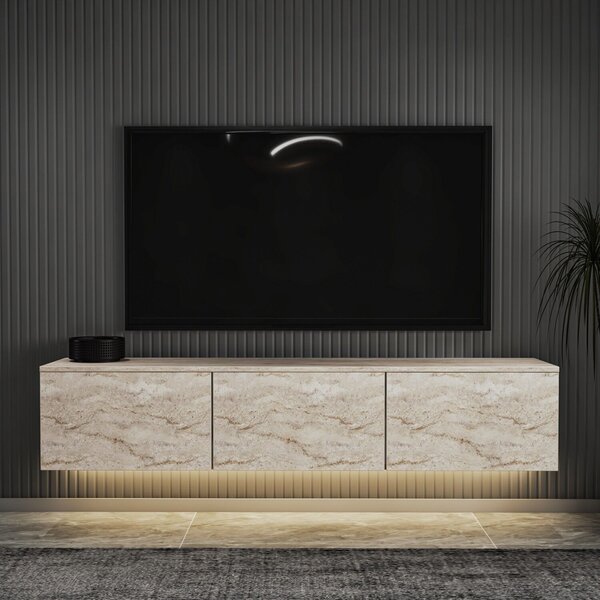 Hanah Home TV állvány travertin neon világítással - travertin