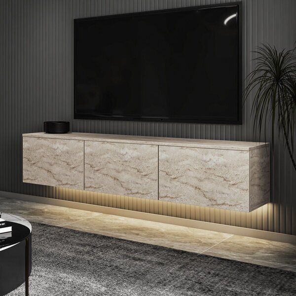 Hanah Home TV állvány travertin neon világítással - travertin