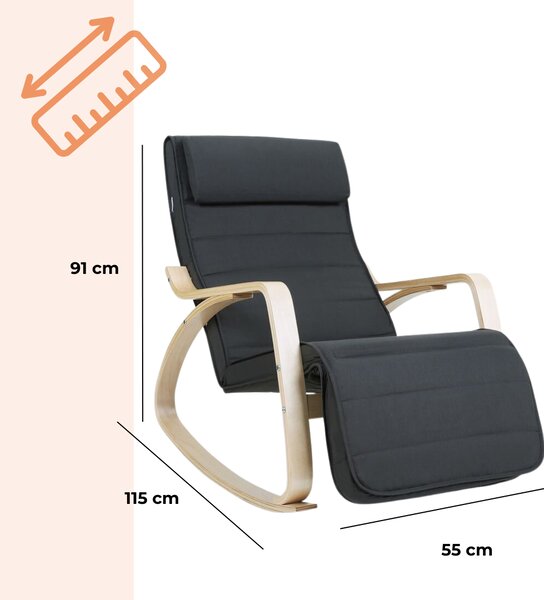 SWING hintaszék, teherbírás 150kg, 67x115x91cm, antracit Jurhan