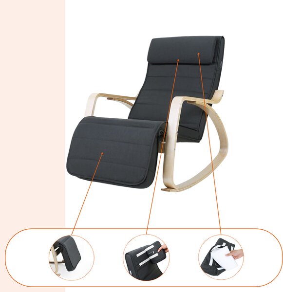 SWING hintaszék, teherbírás 150kg, 67x115x91cm, antracit Jurhan