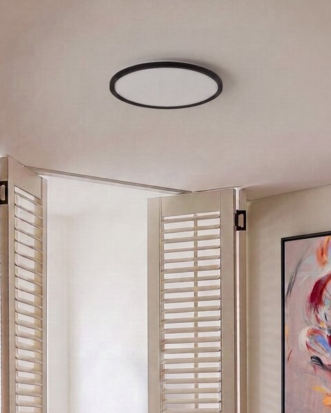 LED mennyezeti lámpa VELORA Távirányítóval Dimmer funkcióval Fekete