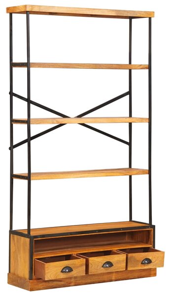 VidaXL 5-Szintes Könyvespolc Természetes 100 x 30 x 180 cm