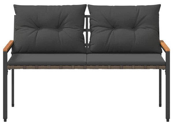 VidaXL Kerti pad 2 -Seater 116 x 67,5 x 72 cm polirattan Sötétszürke