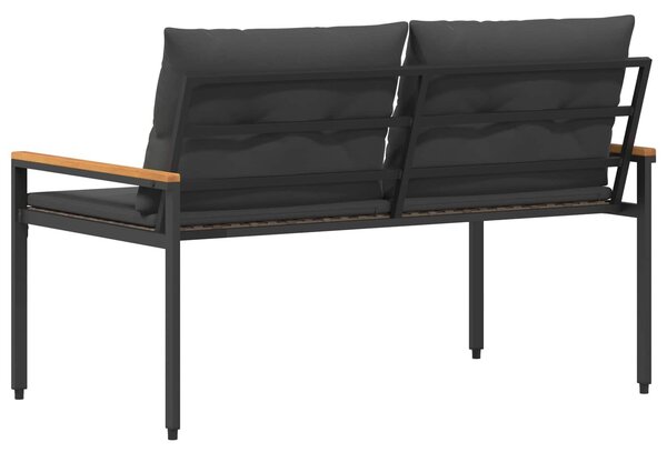 VidaXL Kerti pad 2 -Seater 116 x 67,5 x 72 cm polirattan Sötétszürke