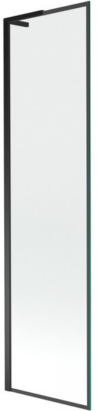 Mexen Next L, 1 szárnyú kádparaván 50 x 150 cm, 6mm átlátszó üveg-fekete mintás, fekete profil, 895-050-000-03-70-70