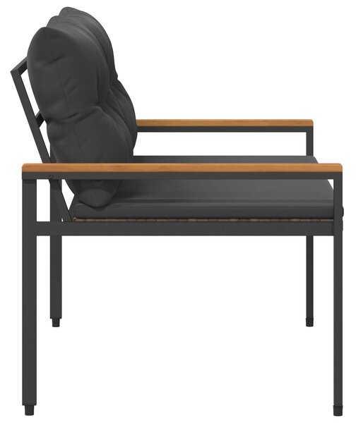 VidaXL Kerti pad 2 -Seater 116 x 67,5 x 72 cm polirattan Sötétszürke
