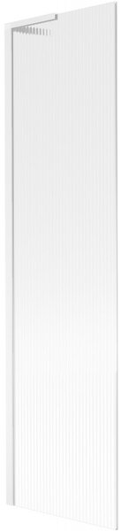 Mexen Next L, 1 szárnyú kádparaván 50 x 150 cm, 6 mm-es üveg bordás mintával, fehér profil, 895-050-000-03-09-20