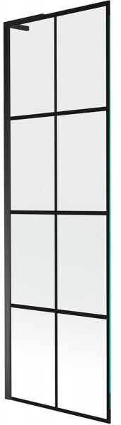 Mexen Next L, 1 szárnyas kádparaván 60 x 150 cm, 6mm átlátszó üveg-fekete mintás, fekete profil, 895-060-000-03-77-70