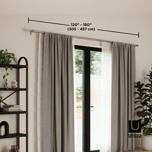 Umbra Cappa Dupla Függönykarnis Ezüst 305-457 cm