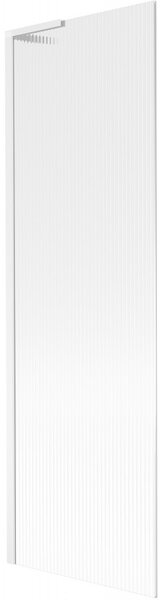 Mexen Next L, 1 szárnyú kádparaván 60 x 150 cm, 6 mm-es üveg bordás mintával, fehér profil, 895-060-000-03-09-20