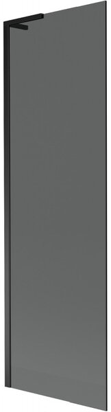 Mexen Next L, 1 szárnyú kádparaván 60 x 150 cm, 6mm szürke üveg, fekete profil, 895-060-000-03-40-70