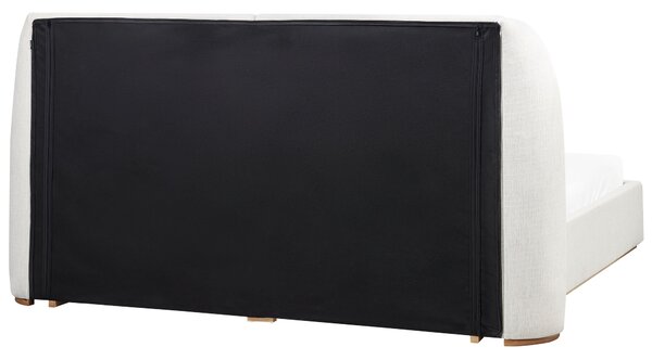 Ágyneműtartós ágy MONESTIER Törtfehér 180 x 200 cm