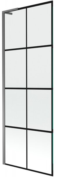 Mexen Next L, 1 szárnyas kádparaván 70 x 150 cm, 6mm átlátszó üveg-fekete mintás, grafit profil, 895-070-000-03-77-95