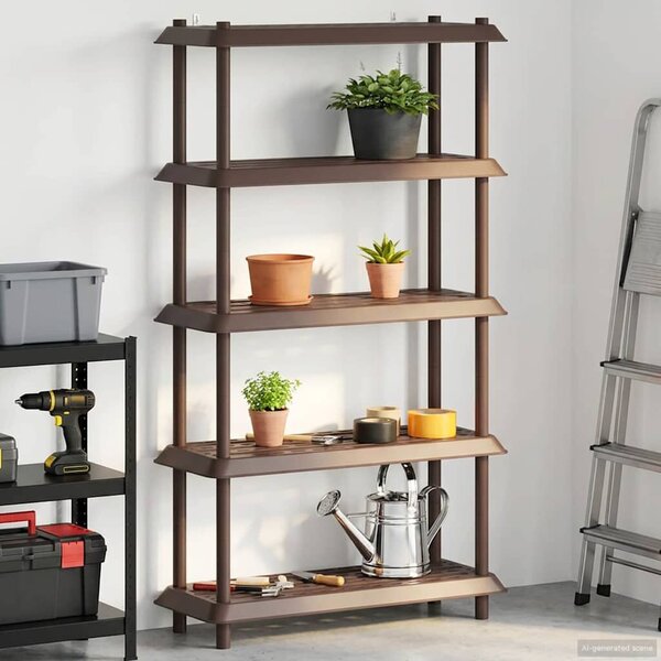 VidaXL Polc egység 5 szint 100 x 40 x 177 cm PP Barna