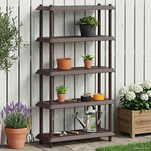 VidaXL Polc egység 5 szint 100 x 40 x 177 cm PP Barna