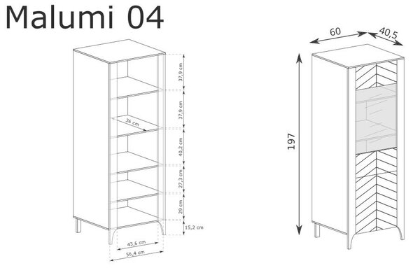 Malumi MM-4 vitrin, fekete