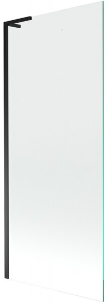 Mexen Next L, 1 szárnyú kádparaván 80 x 150 cm, 6mm átlátszó üveg, fekete profil, 895-080-000-03-00-70