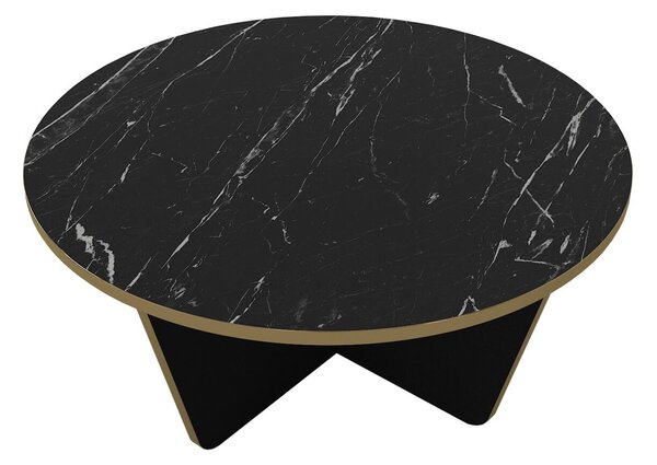 UnicUtil Marble Elegance dohányzóasztal, 75 x 75 x 35 cm, Fekete-Arany, UUMC17