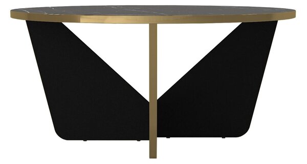 UnicUtil Marble Elegance dohányzóasztal, 75 x 75 x 35 cm, Fekete-Arany, UUMC17