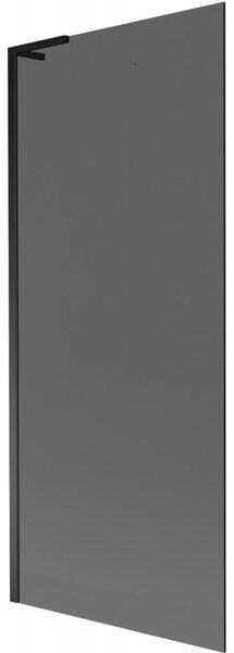 Mexen Next L, 1 szárnyú kádparaván 80 x 150 cm, 6mm szürke üveg, fekete profil, 895-080-000-03-40-70