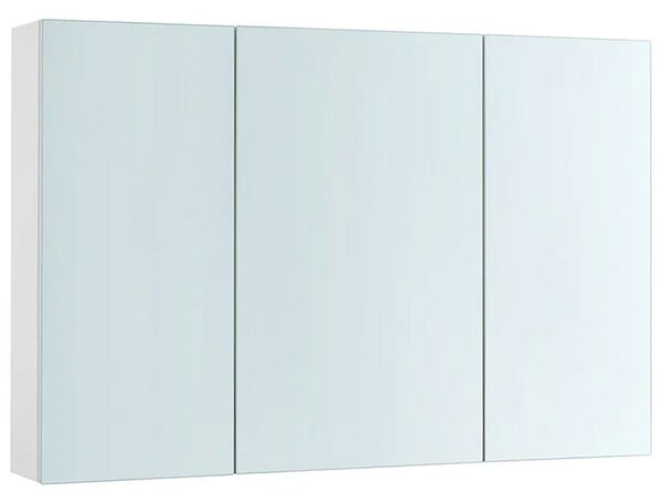 Fürdőszobai szekrény tükörrel, 3 ajtóval és állítható polcokkal, MDF, 90x15x60 cm, fehér