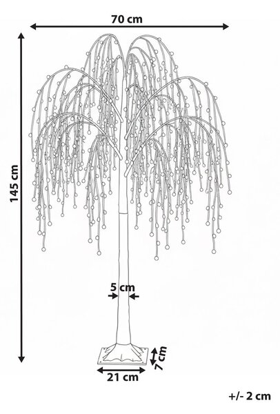 Kültéri dekoráció LED NILLAKA 145 cm Fa Ezüst