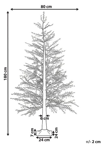 Kültéri dekoráció LED SUONTEE 180 cm Karácsonyfa Fehér