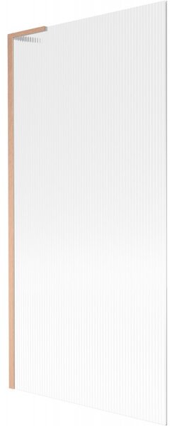 Mexen Next L, 1 szárnyú kádparaván 90 x 150 cm, 6 mm-es üveg bordás mintával, rézprofil, 895-090-000-03-09-65