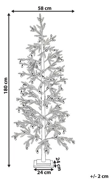 Kültéri dekoráció LED TORSA 180 cm Fa Zöld
