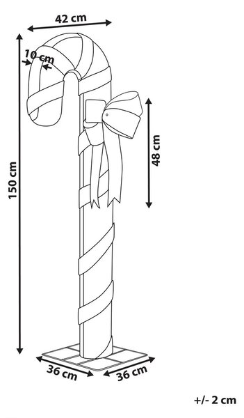 Kültéri dekoráció LED ALARNI 150 cm Cukorbot Piros
