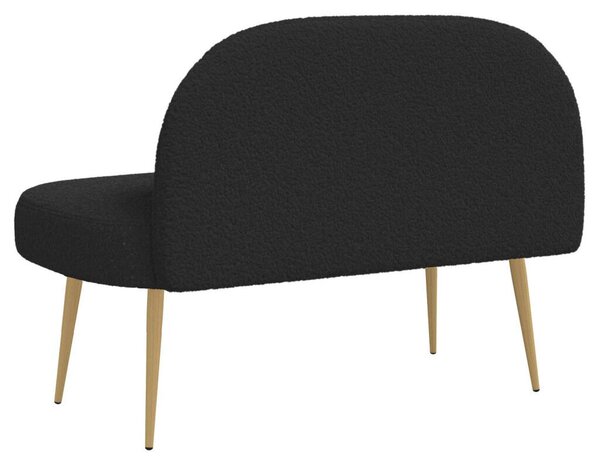 Kárpitozott pad háttámlával Fekete 110 x 60 x 76 cm Bouclé