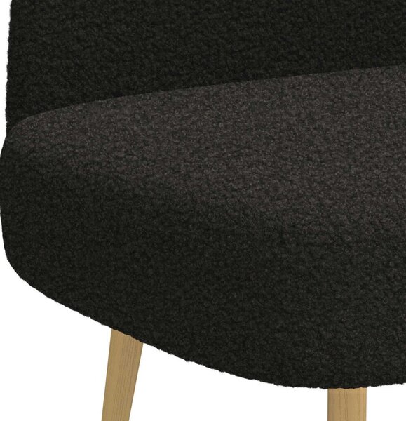 Kárpitozott pad háttámlával Fekete 110 x 60 x 76 cm Bouclé