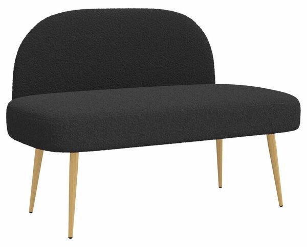 Kárpitozott pad háttámlával Fekete 110 x 60 x 76 cm Bouclé