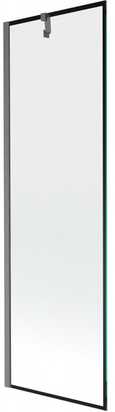 Mexen Next, 1 szárnyú kádparaván 60 x 150 cm, 6 mm átlátszó üveg - fekete mintás, szálcsiszolt grafit, 895-060-000-00-70-66
