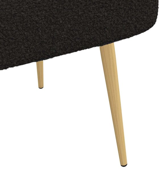 Kárpitozott pad háttámlával Fekete 110 x 60 x 76 cm Bouclé