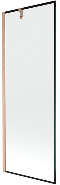Mexen Next, 1 szárnyas kádparaván 70 x 150 cm, 6mm átlátszó üveg - fekete mintás, réz matt, 895-070-000-00-70-65