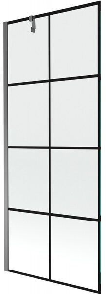 Mexen Next, 1 szárnyas kádparaván 80 x 150 cm, 6mm átlátszó üveg - fekete mintás, grafit, 895-080-000-00-77-95