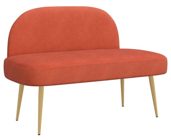 Kárpitozott pad háttámlával Piros narancs 110 x 60 x 76 cm