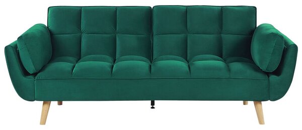 Zöld bársony kanapéágy ASBY