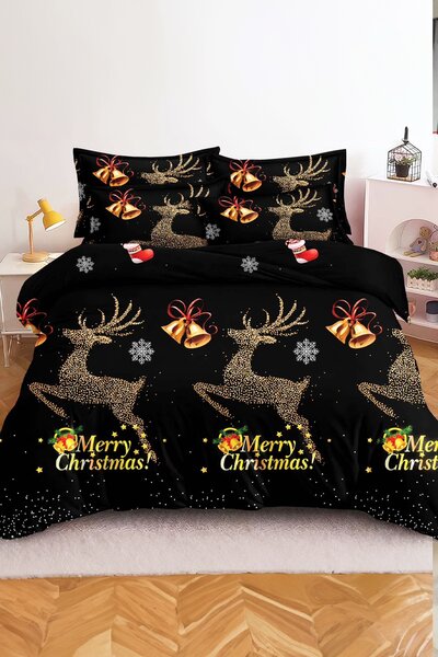 Mikroszálas ágyneműhuzat STARLIT DEER fekete Ágyneműhuzat mérete: 70 x 80 cm | 140 x 200 cm