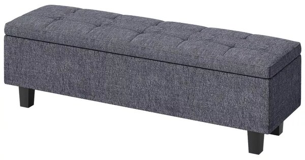Tárolópad lenvászon hatású kivitelben, gumifa lábakkal, nappaliba, hálószobába, előszobába, sötétszürke