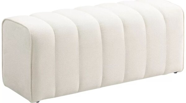 HOMCOM Modern hálószobai pad, kárpitozott pad fa vázzal, teherbírás akár 220 kg, lábtartó, krémfehér