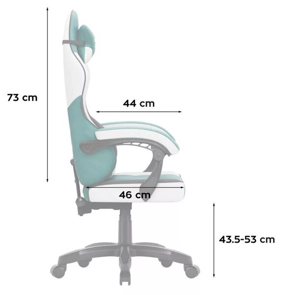 Force Gamer szék, forgó, ergonomikus, zöld