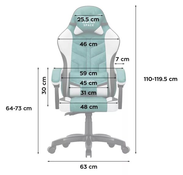 Force Gamer szék, forgó, ergonomikus, zöld