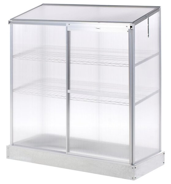 Mini üvegház erkélyre LECCE Ezüst 59 cm
